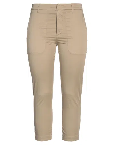 Dondup Woman Pants Khaki Size 29 Cotton, Elastane In Beige