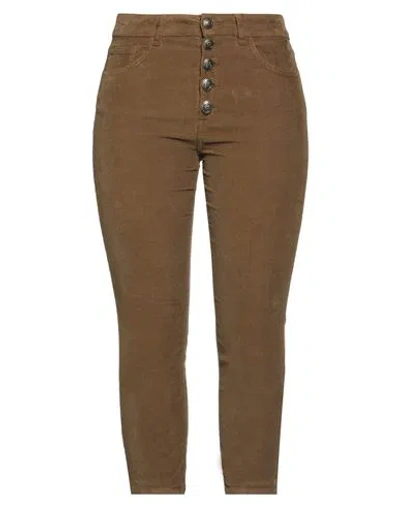 Dondup Woman Pants Khaki Size 28 Cotton, Lyocell, Elastane In Beige
