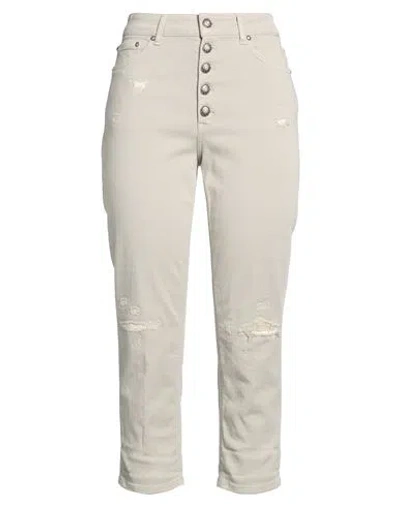 Dondup Woman Pants Khaki Size 31 Cotton, Elastomultiester, Elastane In Neutral