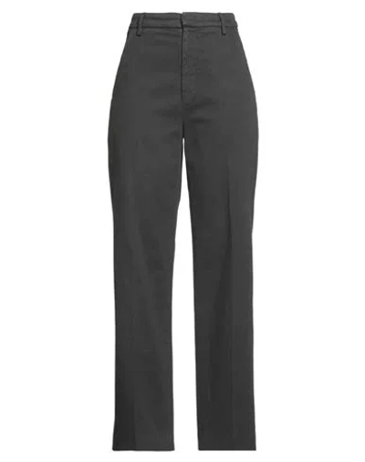 Dondup Woman Pants Lead Size 32 Cotton, Lyocell, Elastane In Gray