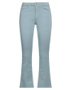 Dondup Woman Pants Light Blue Size 32 Cotton, Elastomultiester, Elastane