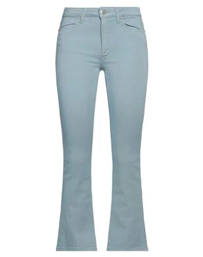 Dondup Woman Pants Light Blue Size 32 Cotton, Elastomultiester, Elastane