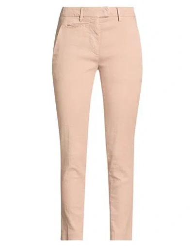 Dondup Woman Pants Light Brown Size 28 Linen, Lyocell, Elastane In White