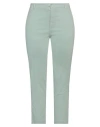 Dondup Woman Pants Light Green Size 28 Cotton, Elastane In Green