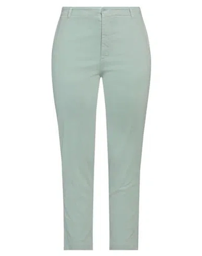 Dondup Woman Pants Light Green Size 28 Cotton, Elastane