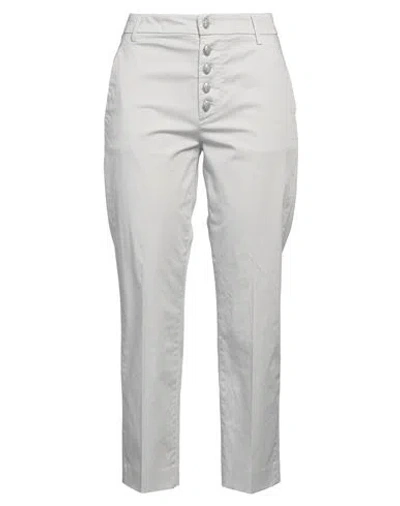 DONDUP DONDUP WOMAN PANTS LIGHT GREY SIZE 26 COTTON, ELASTANE