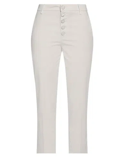 DONDUP DONDUP WOMAN PANTS LIGHT GREY SIZE 27 COTTON, ELASTANE