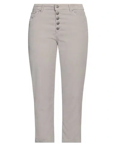 DONDUP DONDUP WOMAN PANTS LIGHT GREY SIZE 31 COTTON, LYOCELL, ELASTANE