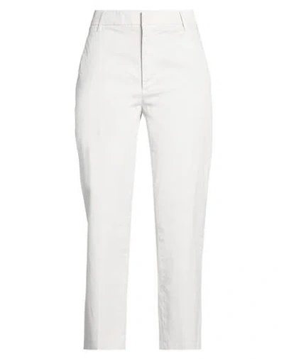 Dondup Woman Pants Light Grey Size 30 Cotton, Elastane In White