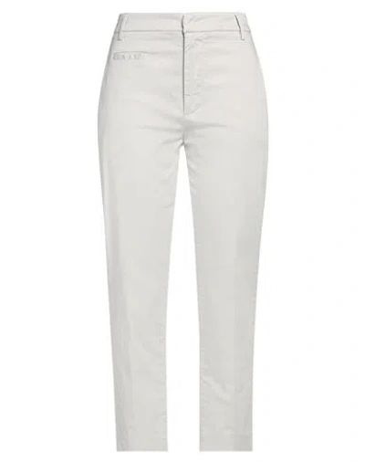 Dondup Woman Pants Light Grey Size 6 Cotton, Elastane