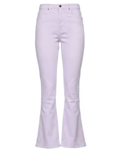 Dondup Woman Pants Lilac Size 28 Cotton, Elastane In Purple