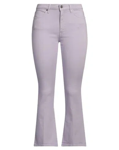Dondup Woman Pants Lilac Size 28 Cotton, Elastomultiester, Elastane In Purple