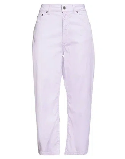 Dondup Woman Pants Lilac Size 30 Lyocell, Cotton, Elastane In Purple