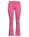Dondup Woman Pants Magenta Size 32 Cotton, Elastomultiester, Elastane