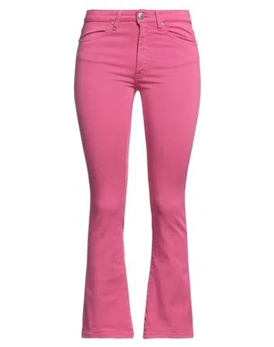 Dondup Woman Pants Magenta Size 32 Cotton, Elastomultiester, Elastane