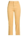 Dondup Woman Pants Marigold Size 28 Linen, Lyocell, Elastane In Yellow