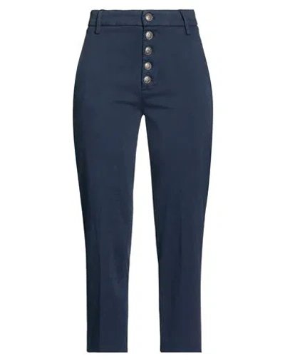Dondup Woman Pants Midnight Blue Size 27 Cotton, Elastomultiester, Elastane
