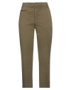 Dondup Woman Pants Military Green Size 10 Cotton, Elastane In Green