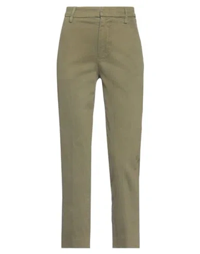 Dondup Woman Pants Military Green Size 24 Cotton, Elastane