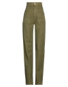 Dondup Woman Pants Military Green Size 24 Cotton, Elastane