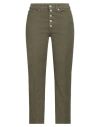 Dondup Woman Pants Military Green Size 25 Cotton, Elastane