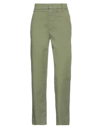 Dondup Woman Pants Military Green Size 25 Cotton, Lyocell, Elastane