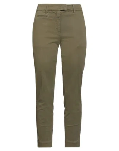 DONDUP DONDUP WOMAN PANTS MILITARY GREEN SIZE 26 COTTON, ELASTANE