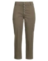 Dondup Woman Pants Military Green Size 26 Cotton, Elastomultiester, Elastane In Gold