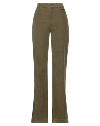 Dondup Woman Pants Military Green Size 26 Cotton, Lyocell, Elastane