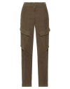 Dondup Woman Pants Military Green Size 26 Cotton, Lyocell, Elastane In Green