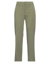 Dondup Woman Pants Military Green Size 26 Linen, Lyocell, Elastane