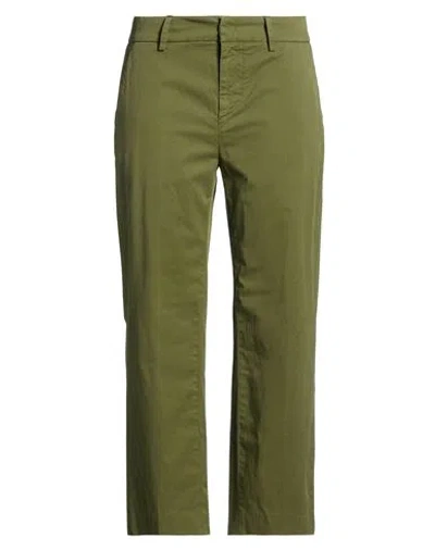 Dondup Woman Pants Military Green Size 27 Cotton, Elastane
