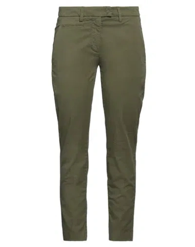 Dondup Woman Pants Military Green Size 25 Cotton, Elastane