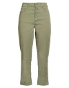 Dondup Woman Pants Military Green Size 27 Lyocell, Cotton, Elastane In Green