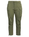 Dondup Woman Pants Military Green Size 28 Cotton