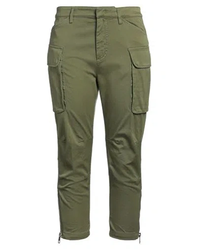 Dondup Woman Pants Military Green Size 28 Cotton