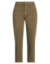 Dondup Woman Pants Military Green Size 28 Cotton, Elastomultiester, Elastane In Green
