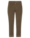 Dondup Woman Pants Military Green Size 26 Cotton, Lyocell, Elastane