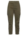 Dondup Woman Pants Military Green Size 29 Cotton, Elastane In Green
