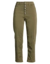 Dondup Woman Pants Military Green Size 29 Cotton, Elastomultiester, Elastane In Green