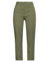 Dondup Woman Pants Military Green Size 31 Cotton In Green
