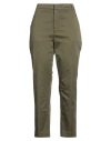 Dondup Woman Pants Military Green Size 31 Cotton, Elastane In Green