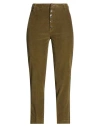 Dondup Woman Pants Military Green Size 31 Cotton, Lyocell, Elastane In Brown