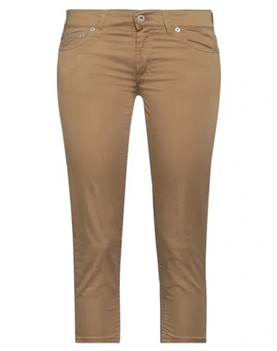 Dondup Woman Pants Mustard Size 27 Cotton, Elastane In Yellow