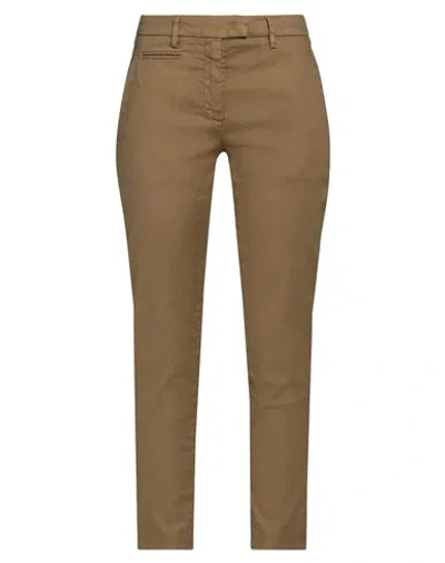 DONDUP DONDUP WOMAN PANTS MUSTARD SIZE 28 LINEN, COTTON, ELASTANE