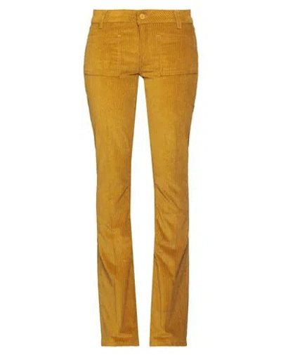 Dondup Woman Pants Mustard Size 29 Cotton, Elastane In Yellow