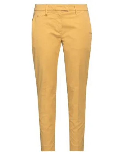 Dondup Woman Pants Mustard Size 32 Cotton, Elastane In Yellow