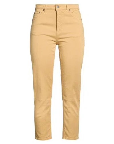 Dondup Woman Pants Mustard Size 32 Cotton, Elastomultiester, Elastane In Yellow
