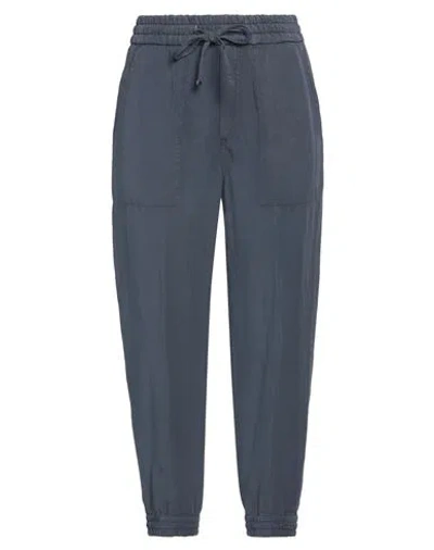 Dondup Woman Pants Navy Size 28 Lyocell, Linen In Navy Blue
