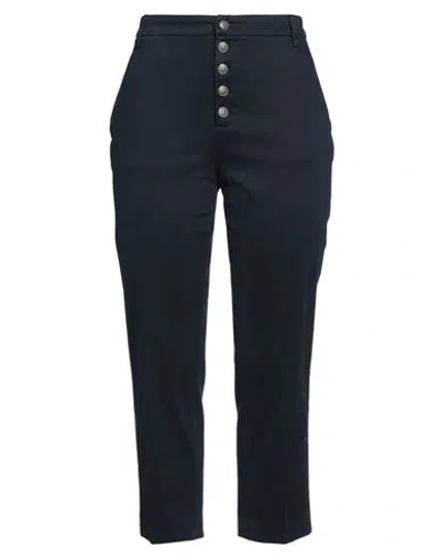 DONDUP DONDUP WOMAN PANTS NAVY SIZE 32 COTTON, ELASTANE
